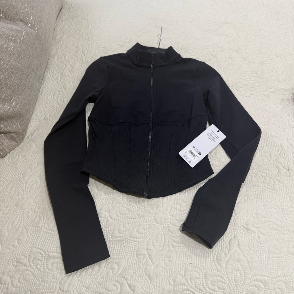 ALO Yoga Black Airbrush Corset Jacket NWT